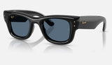 Ray-Ban Wayfarer Puffer RB4940 — Black / Dark Blue — quarter view