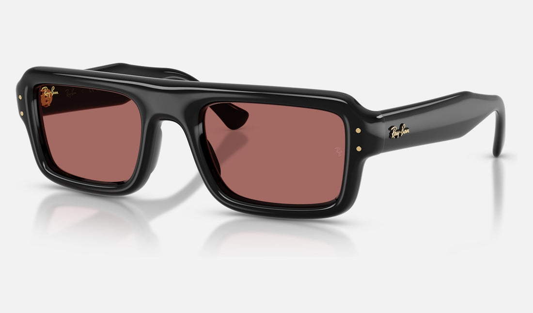 Ray-Ban RB4954 — Black / Dark Violet — quarter view