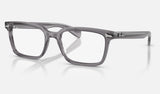 Ray-Ban Brunel RX5534 — Transparent Grey — quarter view