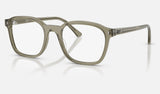 Ray-Ban RX5460 — Transparent Green — quarter view