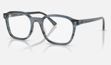Ray-Ban RX5460 — Striped Blue — quarter view
