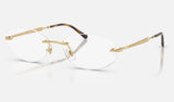 Ray-Ban RX3792V — Gold — quarter view