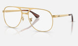Ray-Ban Bill Max RX3793V — Gold — quarter view