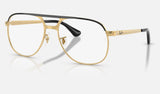 Ray-Ban Bill Max RX3793V — Black on Gold — quarter view