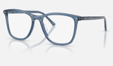 Ray-Ban RX5455 — Transparent Blue — quarter view