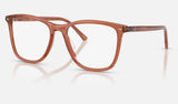 Ray-Ban RX5455 — Transparent Brown — quarter view