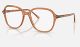 Ray-Ban RX5456 — Transparent Brown — quarter view