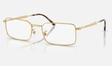 Ray-Ban RX6557 — Gold — quarter view