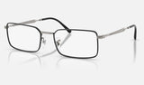 Ray-Ban RX6557 — Black on Gunmetal — quarter view