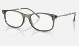 Ray-Ban RX7274 — Transparent Green — quarter view