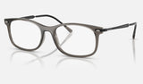 Ray-Ban RX7274 — Transparent Grey — quarter view
