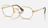 Ray-Ban Hexagonal Max RX6559 — Gold — quarter view