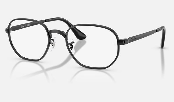 Ray-Ban Hexagonal Max RX6559 — Black — quarter view