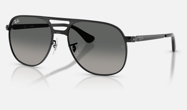 Ray-Ban Bill Max RB3793 — Black / Light Grey Gradient Dark Grey — quarter view