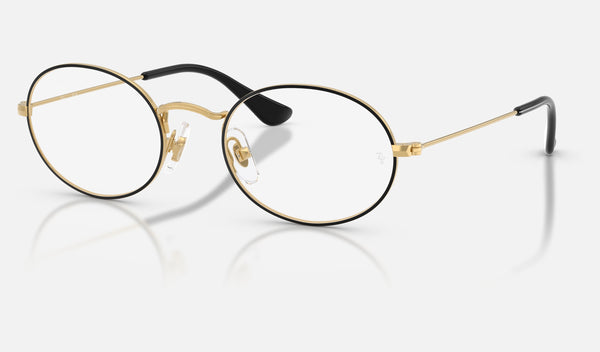 Ray-Ban Junior RY9645V — Black on Gold — quarter view