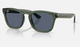 Ray-Ban RB2238 — Transparent Green / Dark Grey — quarter view