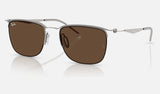 Ray-Ban RB8550 — Gunmetal / Dark Brown — quarter view