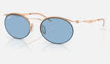 Ray-Ban RB8551 — Rosegold / Light Blue — quarter view