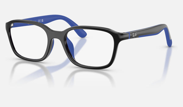 Ray-Ban Junior RY1906 — Black & Rubber Blue — quarter view