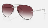 Ray-Ban RB3791 — Silver / Clear Gradient Dark Violet — quarter view