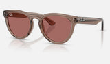 Ray-Ban RB2237 — Transparent Light Brown / Dark Violet — quarter view