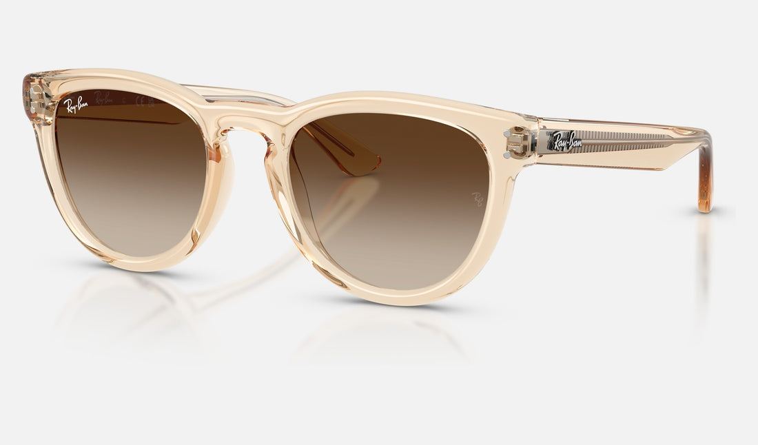 Ray-Ban RB2237 — Transparent Nude / Light Brown Gradient Dark Brow — quarter view