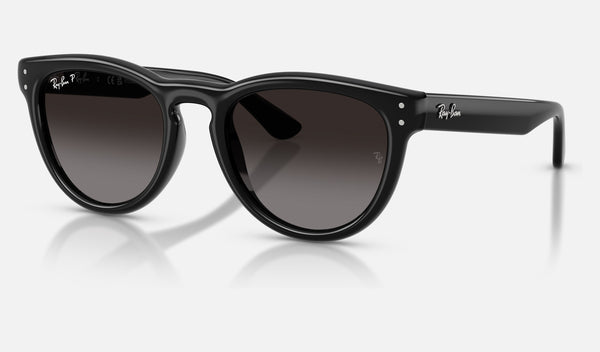Ray-Ban RB2237 — Black / Polarized Light Grey Gradient Grey — quarter view