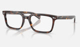 Ray-Ban Brunel RX5534F — Havana — quarter view