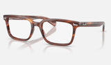 Ray-Ban Brunel RX5534F — Striped Havana — quarter view