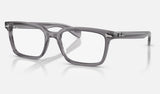 Ray-Ban Brunel RX5534F — Transparent Grey — quarter view