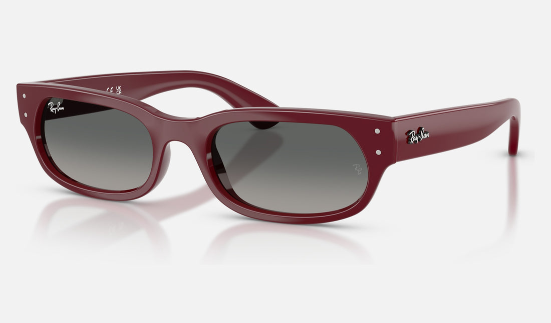 Ray-Ban RB2236 — Bordeaux / Light Grey Gradient Dark Grey — quarter view