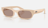 Ray-Ban RB2236 — Nude / Brown — quarter view