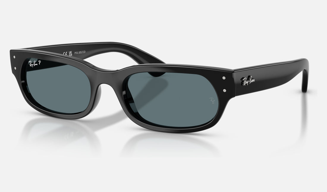 Ray-Ban RB2236 — Black / Polarized Black — quarter view