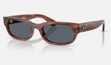 Ray-Ban RB2236 — Striped Havana / Blue — quarter view