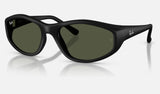 Ray-Ban RB2228 — Rubber Black / Dark Green — quarter view