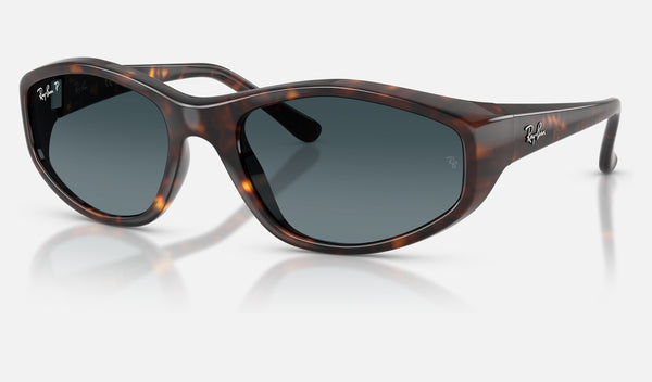 Ray-Ban RB2228 — Havana / Polarized Light Blue Gradient — quarter view