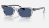 Ray-Ban Junior RJ9086S — Transparent Grey / Blue — quarter view