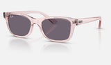 Ray-Ban Junior RJ9086S — Transparent Pink / Violet — quarter view