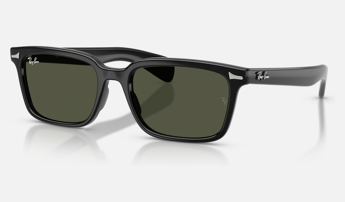 Ray-Ban Brunel RB2234F — Black / Green — quarter view