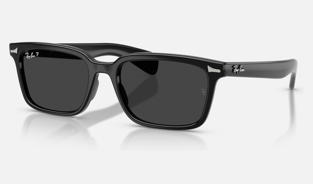 Ray-Ban Brunel RB2234F — Black / Polarized Black — quarter view
