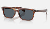 Ray-Ban Brunel RB2234F — Striped Havana / Blue — quarter view