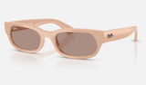Ray-Ban RB2236F — Nude / Brown — quarter view