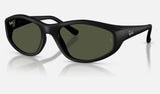 Ray-Ban RB2228F — Rubber Black / Dark Green — quarter view