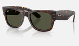 Ray-Ban Mega Wayfarer RB0840S — Havana / Green — quarter view