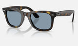 Ray-Ban Wayfarer Ease RB4340 — Havana / Blue — quarter view