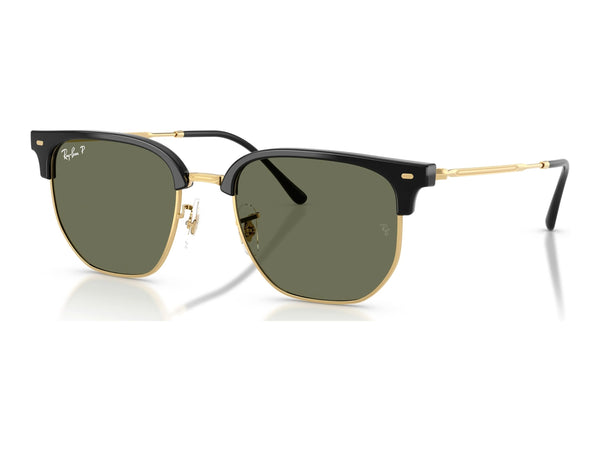 Ray-Ban New Clubmaster RB4416 — Black on Arista / Polarized Green — quarter view