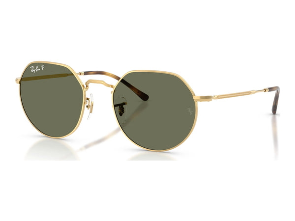 Ray-Ban Jack RB3565 — Arista / Polarized Green — quarter view