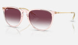 Ray-Ban Erika RB4171 — Transparent Pink / Clear Gradient Dark Violet — quarter view