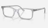 Ray-Ban RX5445 — Transparent Grey — quarter view