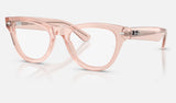 Ray-Ban RX5510 — Transparent Pink — quarter view